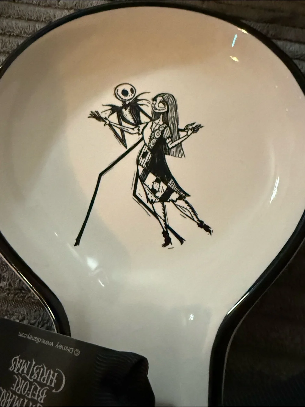 Rae Dunn x Nightmare Before Christmas White Ceramic Spoon Rest- JACK & SALLY